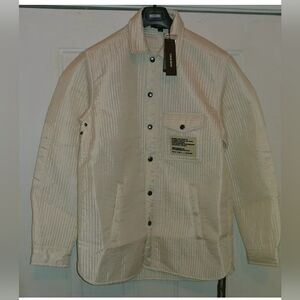 DIESEL S-TITCH MEN'S QUILTED IVORY POLYESTER LONG SLEEVE OVERSHIRT SIZE M $298